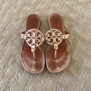 Tory Burch Rose Gold Miller Sandals